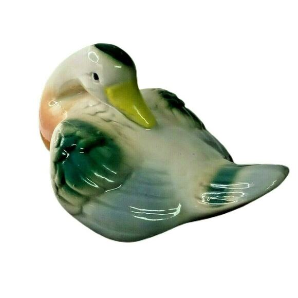 🦆Vintage Ceramic Duck Figurine Woodland Cabin Lodge Rustic Decor 7" x 5" - Picture 4 of 11